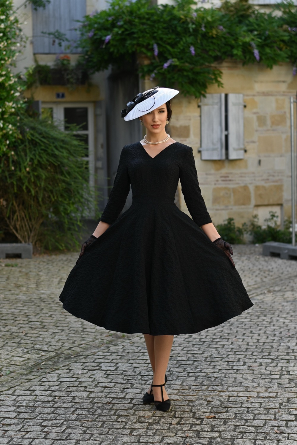Piper Black Floral Swing Dress In Extended Sizing